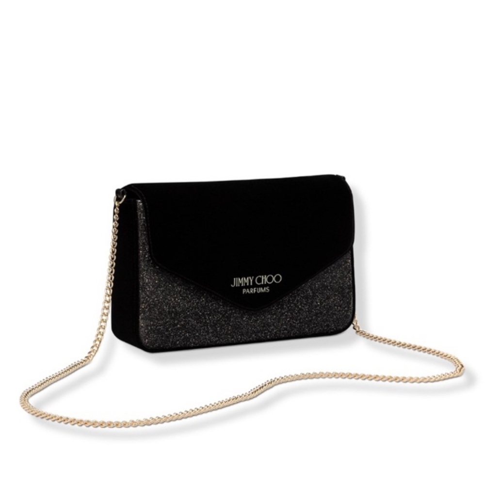 Jimmy Choo Black and Glitter Crossbody Bag